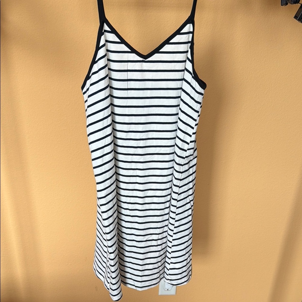 Cupshe Striped Black & Off White Spaghetti Strap Mini Dress